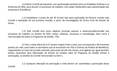 Proposta de acordo de greve 2022 Instituto Nacional do Seguro Social - INSS